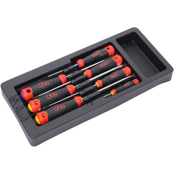 MODULE ABS 1/3 DE 7 TOURNEVIS BI-MATIERE FENTE ET POZIDRIV - SAM T-PZJ7M