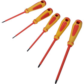 TOURNEVIS FENTE ET POZIDRIV ISOLE 1000 VOLTS - JEU DE 5 - SAM ZTB-PZJ5