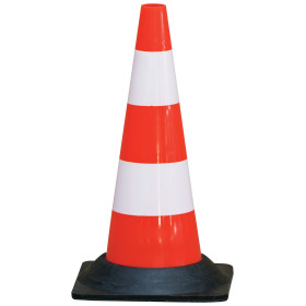 Cone plastique 50cm pied caoutchouc 1,850kg