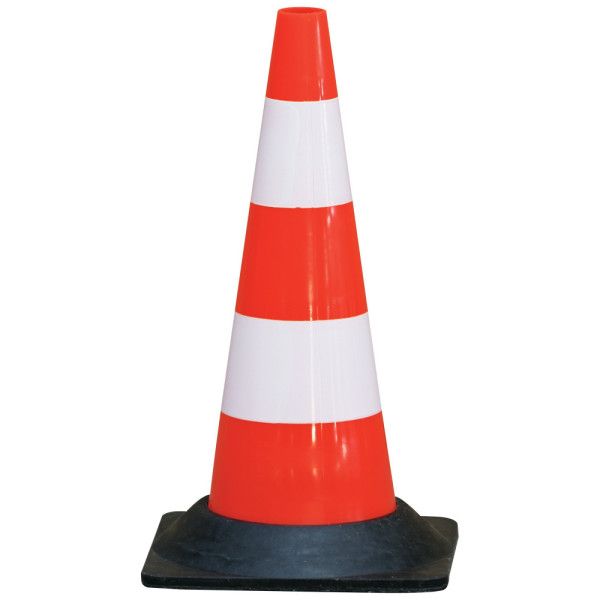 Cone plastique 50cm pied caoutchouc 1,850kg
