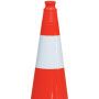 Cone plastique fluo 75cm pvc pied caoutchouc 4kg