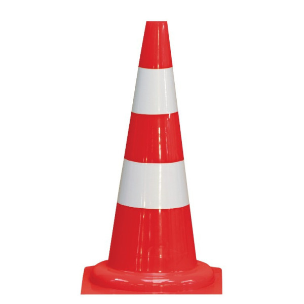 Cone plastique fluo 50cm pvc retro classe 2 1,100kg