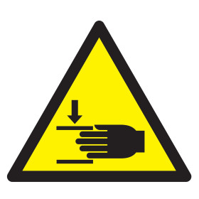 Danger, ecrasement des mains 100x100x100mm