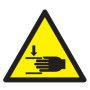 Danger, ecrasement des mains 100x100x100mm