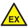 Danger atmosphere explosive 300x300x300mm