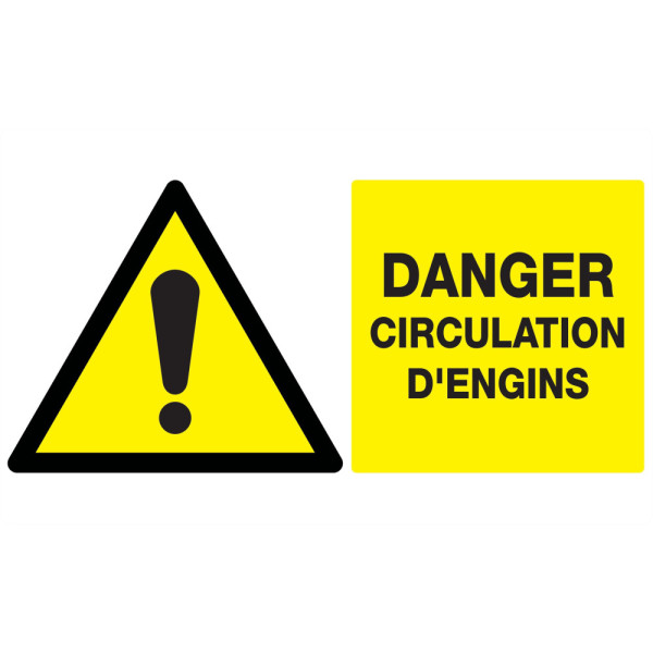 Danger circulation d'engins 330x200mm