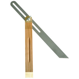Fausse equerre a coulisse 40cm talon bois + laiton