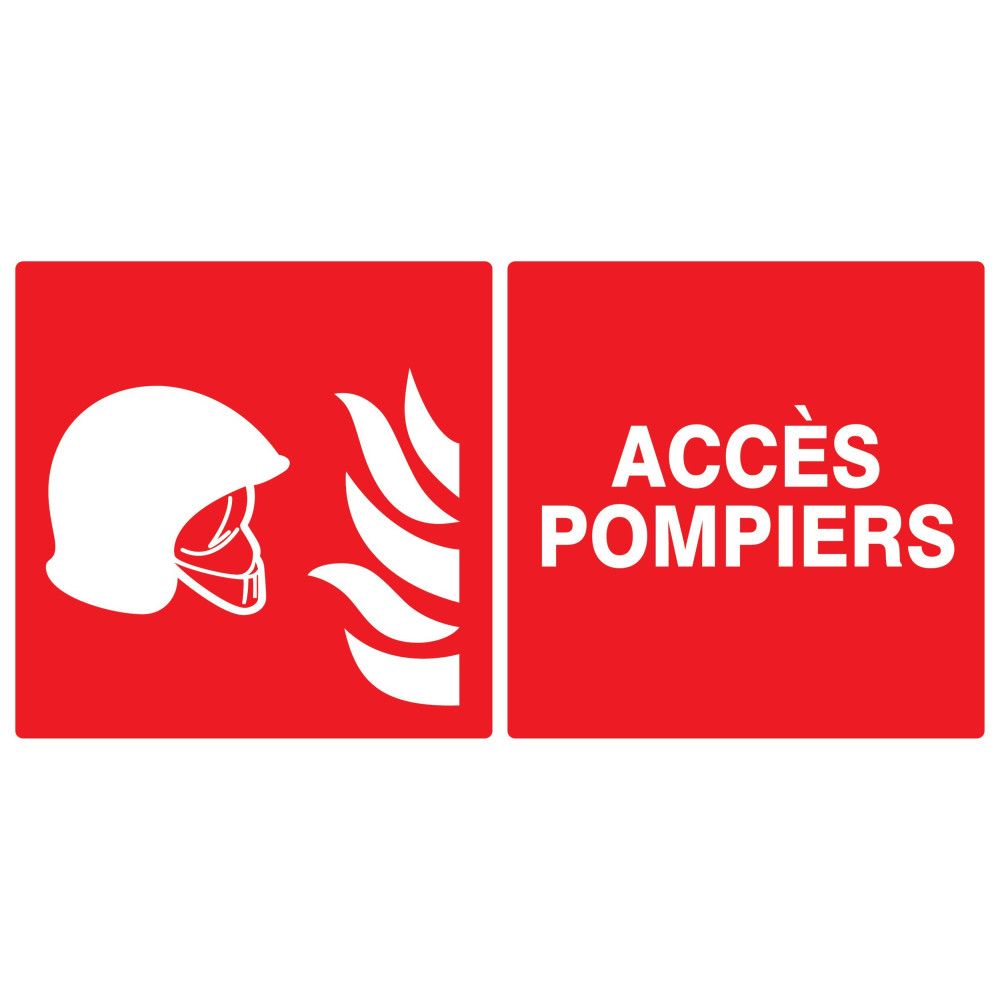 AUA SIGNALETIQUE - Panneau Accès pompiers et secours-AI - 150x210 mm, PVC 1.5mm