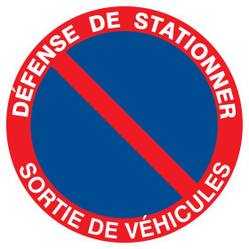 Defense de stationner sortie de vehicules d.300mm