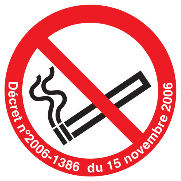 Interdiction de fumer (decret du 15/11/2006) d.300mm