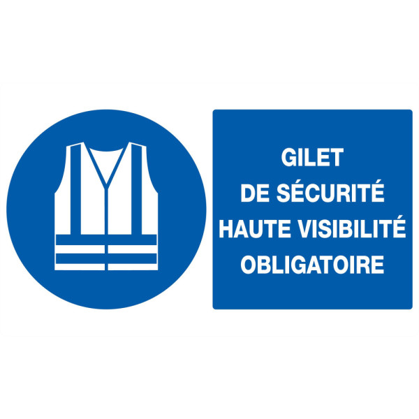 Gilet de securite haute visibilite obligat. 330x200mm