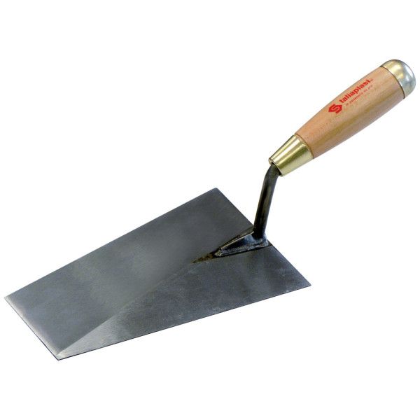 Truelle lisseuse bout carre soudee 14cm manche bois