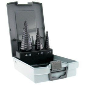 3 forets étagés HSS revêtus TiAlN Ø 4 à 30mm