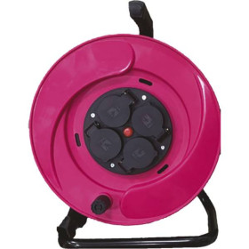 ENROULEUR 25M H07RNF 3G2.5 - 4 SOCLES - OCTOBRE ROSE