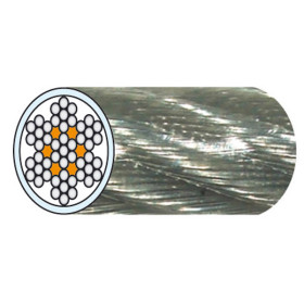 CÂBLE D.5,0/7,0 GALVA AM CD 7x7 PVC CRM 1780 KG  PVC CRISTAL