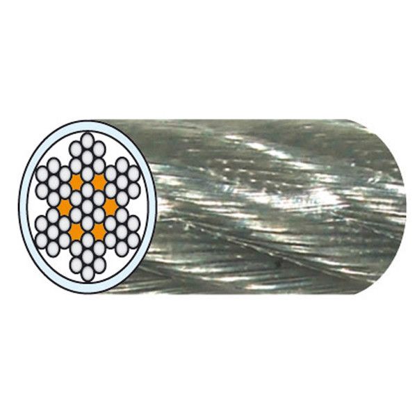 CÂBLE D.5,0/7,0 GALVA AM CD 7x7 PVC CRM 1780 KG  PVC CRISTAL