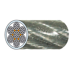 CÂBLE D.8,0/10 GALVA AM CD 7x19 PVC CRM 4630 KG  PVC CRISTAL