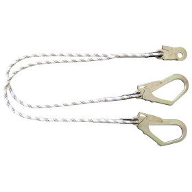 DOUBLE LONGE DE MAINTIEN 1,50M CORDE PA TRESSÉE D.12MM +3 MOUSQ. EN354