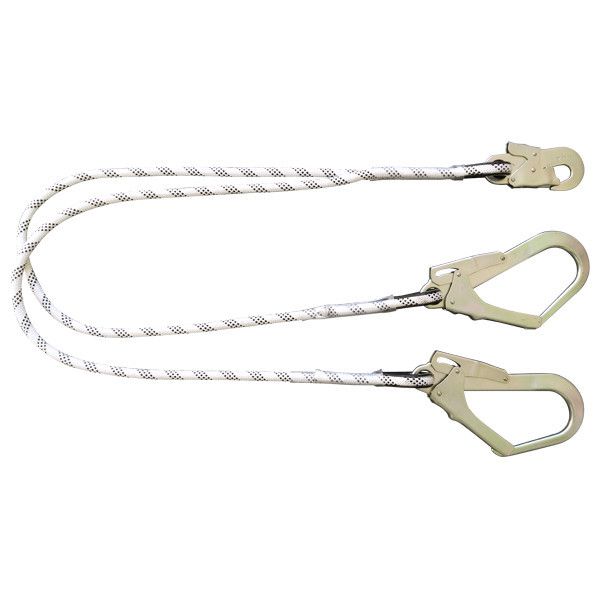 DOUBLE LONGE DE MAINTIEN 1,50M CORDE PA TRESSÉE D.12MM +3 MOUSQ. EN354