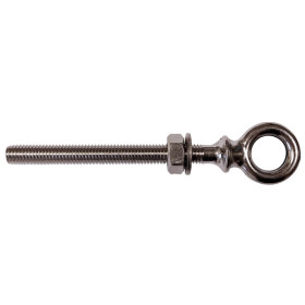 PITON A OEIL D.6x80 MM INOX AVEC ÉCROU + RONDELLE
