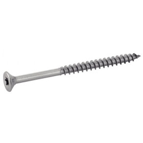 VIS POUR BOIS AGGLOMERE TETE FRAISEE SIX LOBES FILETAGE PARTIEL INOX A2