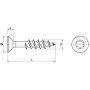 VIS POUR BOIS AGGLOMERE TETE FRAISEE SIX LOBES FILETAGE PARTIEL INOX A2