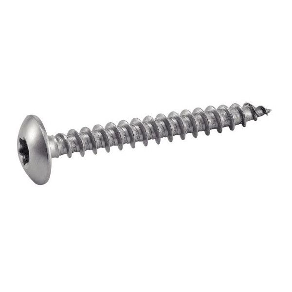VIS A BOIS TETE CYLINDRIQUE LARGE SIX LOBES POUR PENTURES INOX A2 (ACTON 62310)
