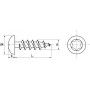 VIS POUR BOIS AGGLOMERE TETE CYLINDRIQUE SIX LOBES INOX A2 (ACTON 62318)