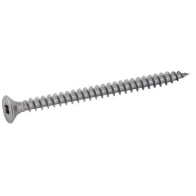 VIS POUR BOIS AGGLOMERE TETE FRAISEE SIX LOBES FILETAGE TOTAL INOX A2