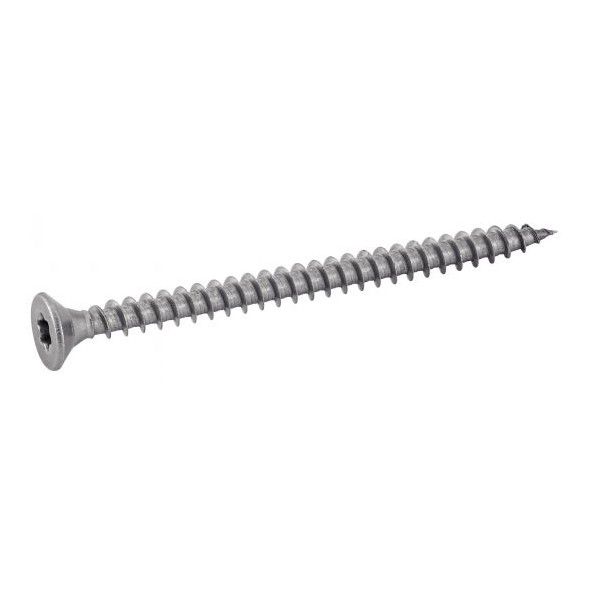 VIS POUR BOIS AGGLOMERE TETE FRAISEE SIX LOBES FILETAGE TOTAL INOX A2