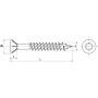 VIS TERRASSE TETE FRAISEE REDUITE SIX LOBES INOX A2