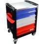 Servante 6 tiroirs bleu blanc rouge