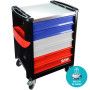 Servante 6 tiroirs bleu blanc rouge