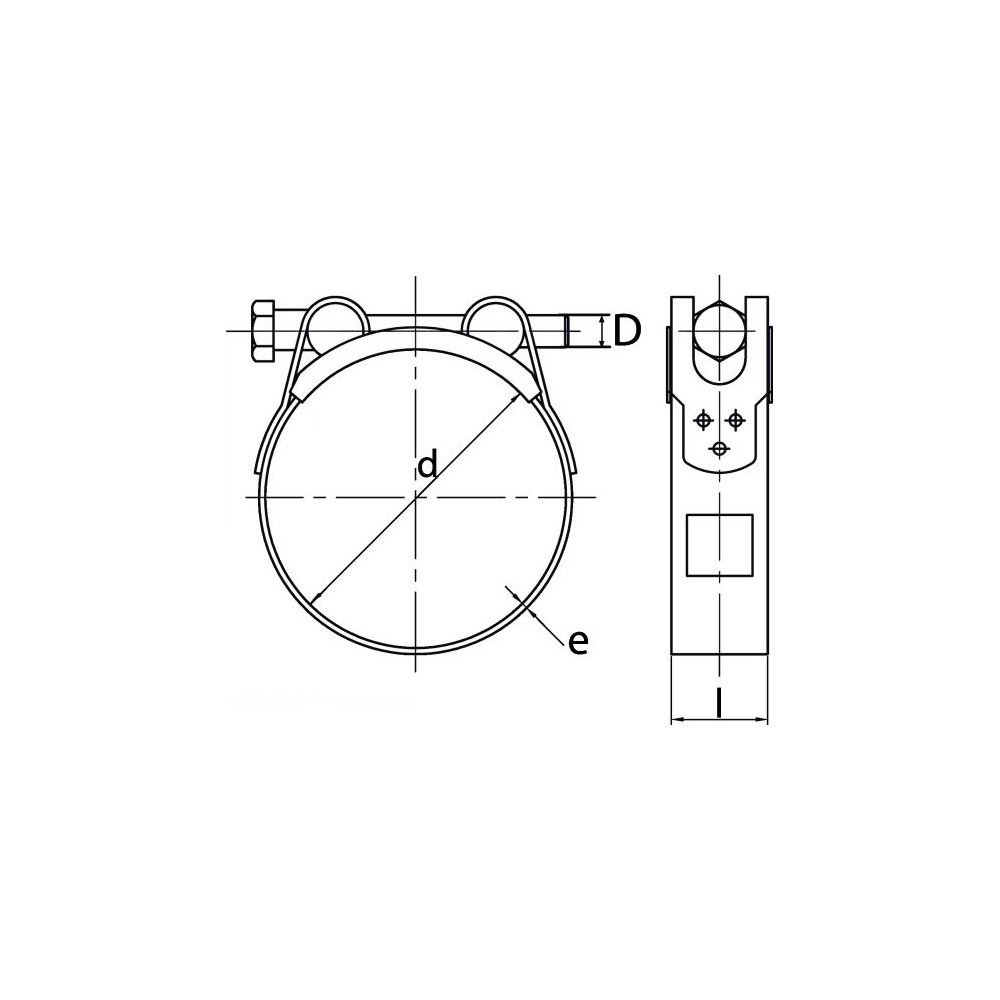Collier De Serrage à Tourillon Renforcé Zingué - Serrage 56 à 59 Mm - Oc-pro
