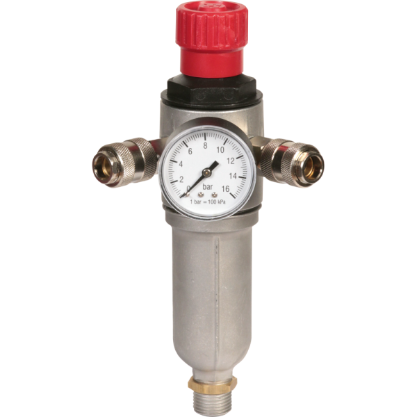 Epurateur détendeur GM (mixte) 0-16bar, débit 35m3/h, Mano Ø500mm, Entrée 1/2"F