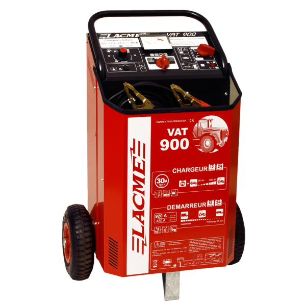 Chargeur-Démarreur de Batterie Vat 900 12 V/24 V. Charge 60 A, démarre 900 A