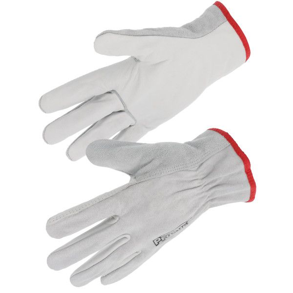 Gant paume fleur de bovin dos croûte coloris naturel