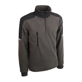 Pull gris 100% polyester (polaire), 340g/m²