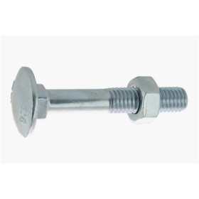 Boulon JAPY Tête Ronde Collet Carré TRCC Acier Zingué Blanc - DIN 603/555