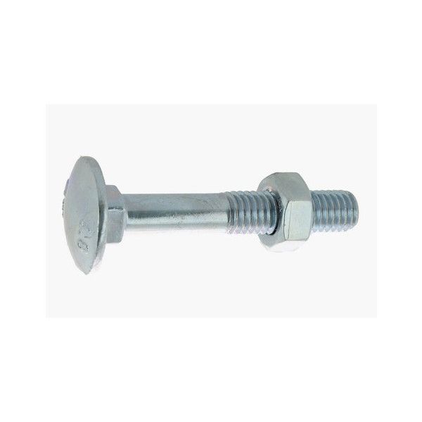 Boulon JAPY Tête Ronde Collet Carré TRCC Acier Zingué Blanc - DIN 603/555