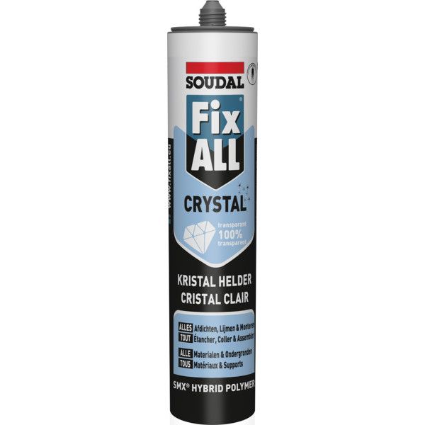 Mastic colle polymère hybride Fix ALL Crystal SOUDAL