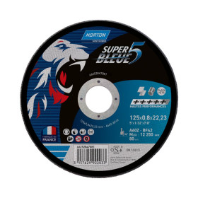 Disque à moyeu déporté de tronçonnage ultra mince pour inox 125x0.8x22.23mm Norton SUPER BLEUE 5