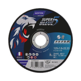 Disque de tronçonnage ultra mince pour acier & inox 125x1x22.23mm Norton SUPER BLEUE 5