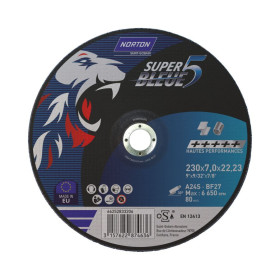 Disque d'ébarbage pour acier & inox 230x7x22.23mm Norton SUPER BLEUE 5