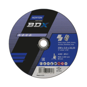 Disque de tronçonnage pour acier & inox 230x2.5x22.23mm Norton BDX