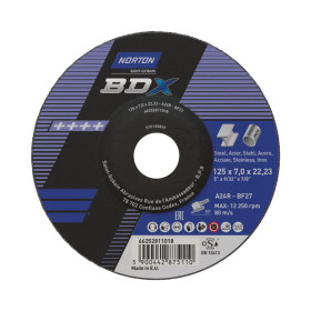 Disque d'ébarbage pour acier & inox 125x6.5x22.23mm Norton BDX