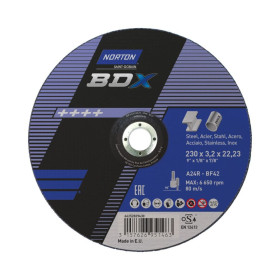 Disque à moyeu déporté de tronçonnage pour acier & inox 230x3.2x22.23mm Norton BDX