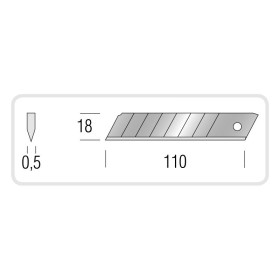 LAME DE CUTTER SECABLE 18MM ETUI de 10 LAMES