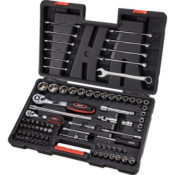 Coffret de cliquets douilles et accesoires 1/4-1/2 86 outils