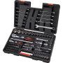 Coffret de cliquets douilles et accesoires 1/4-1/2 86 outils